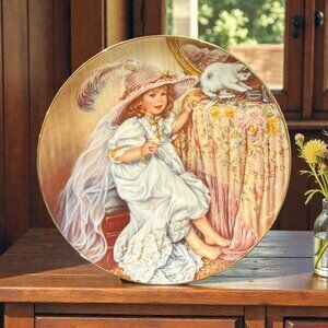Vintage Sandra Kuck Collector Plate Victorian Child Art, Cottagecore Decor,